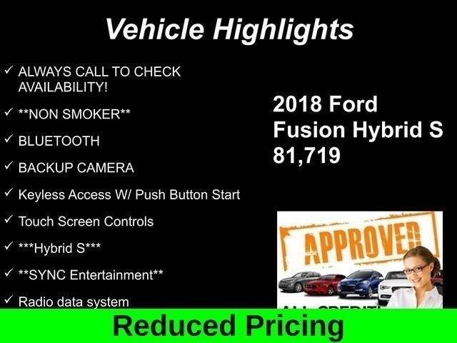 Ford Fusion Hybrid S 2018