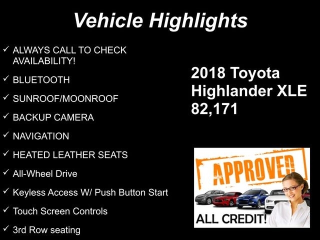 Toyota Highlander XLE AWD V6 2018