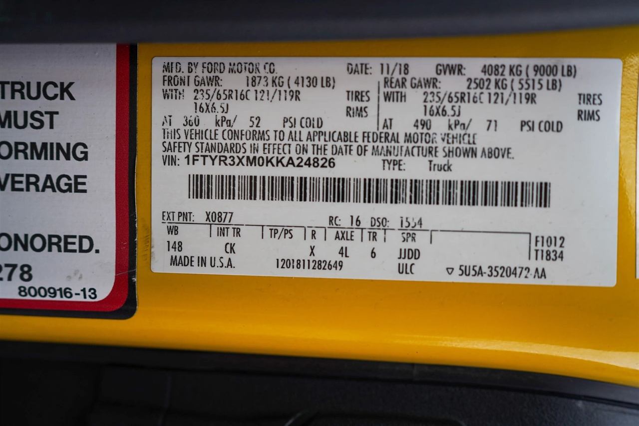 Ford Transit 250 Van High Roof w/Sliding Pass. 148-in. WB EL 2019