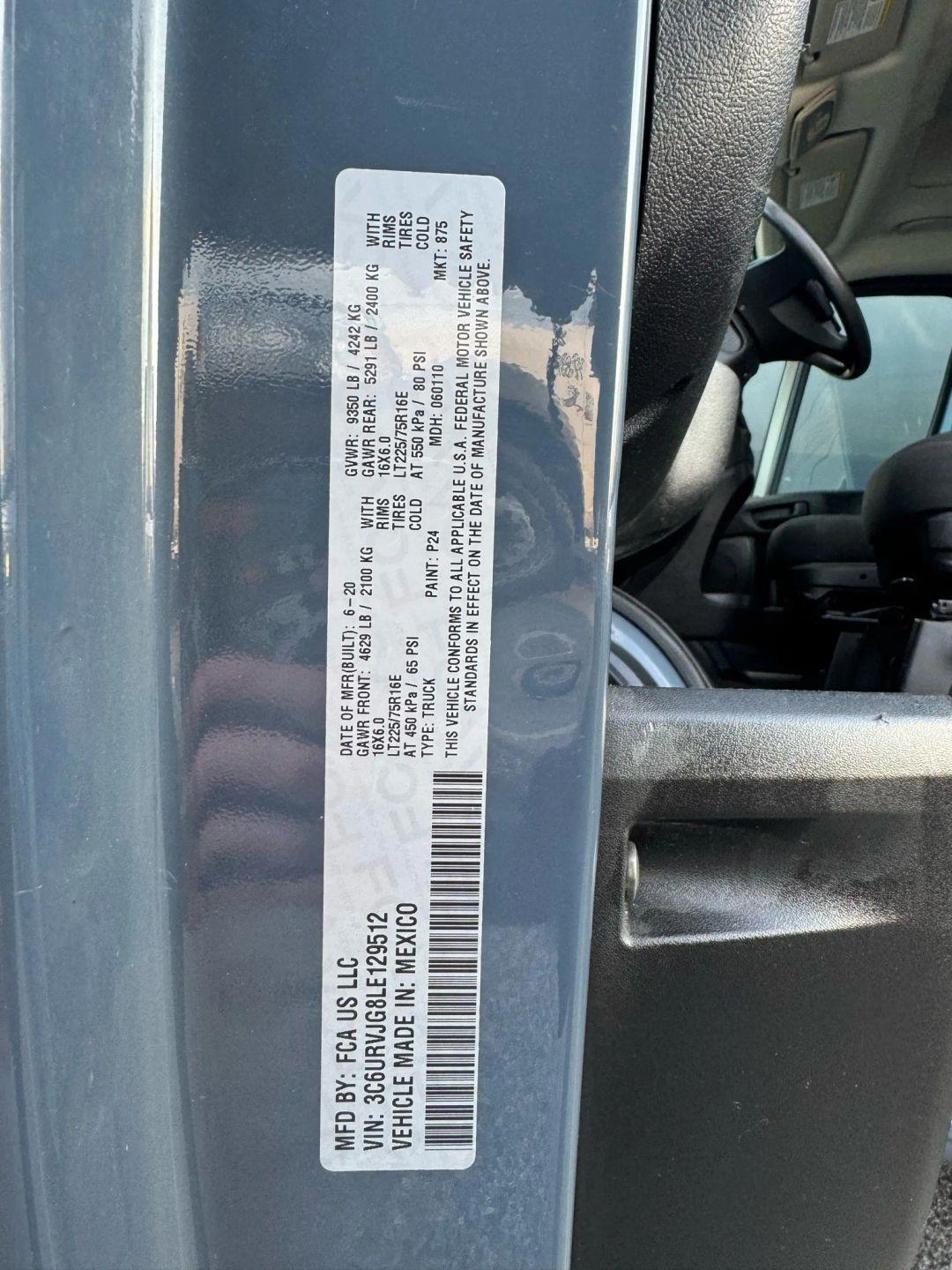 RAM Promaster 3500 High Roof 159-in. WB Ext 2020