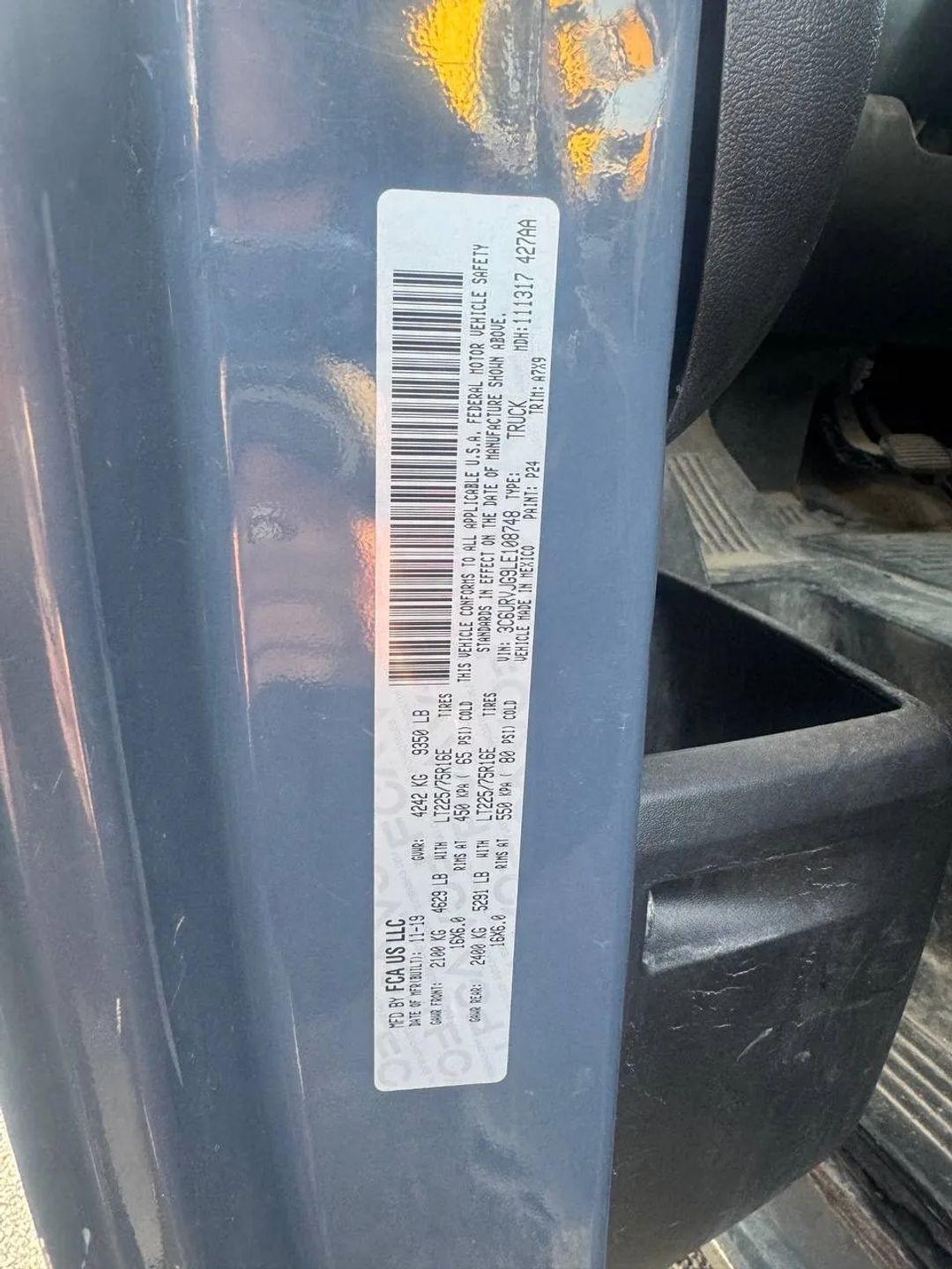 RAM Promaster 3500 High Roof 159-in. WB Ext 2020