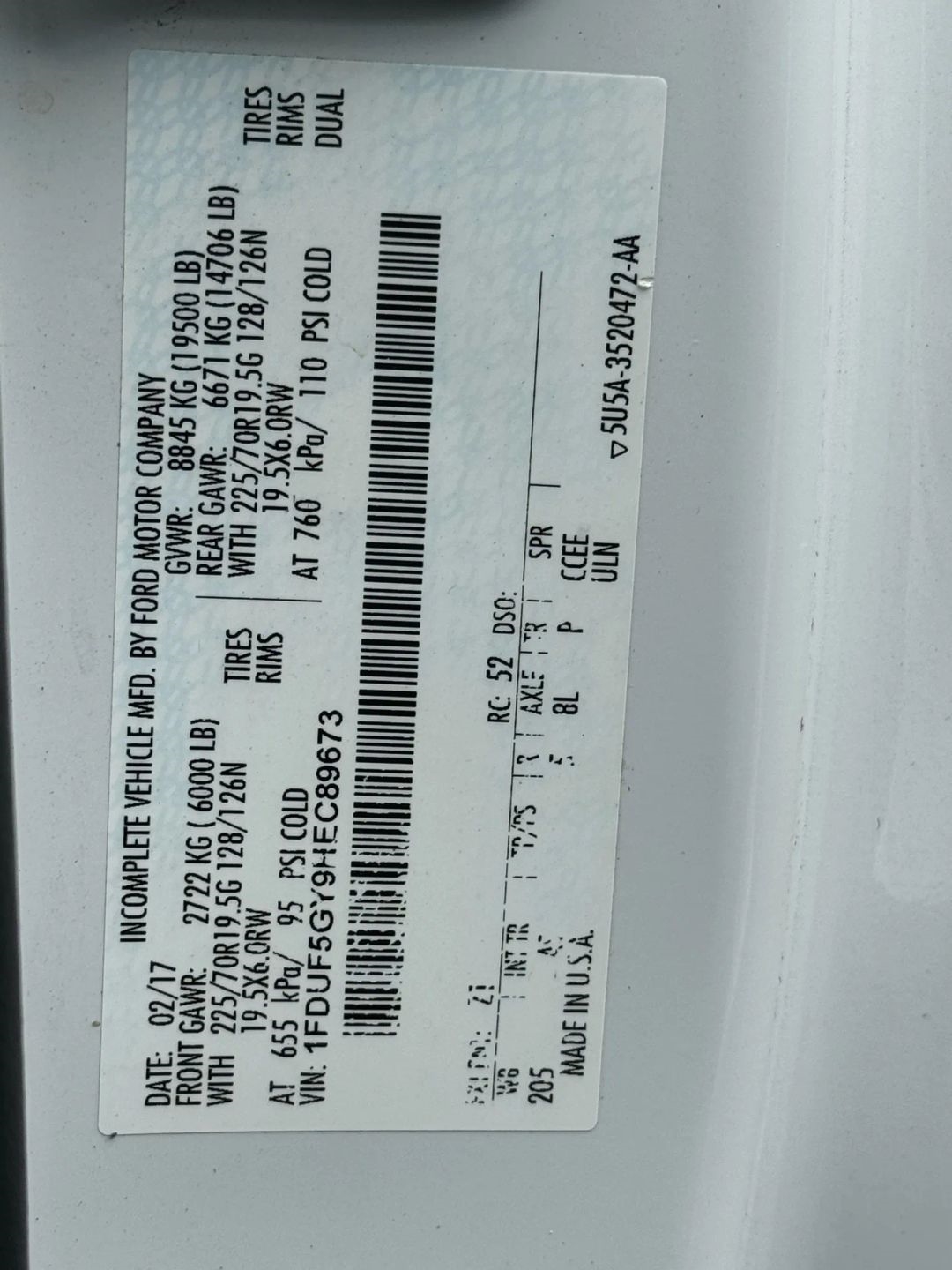 Ford F-550 Regular Cab DRW 2WD 2017