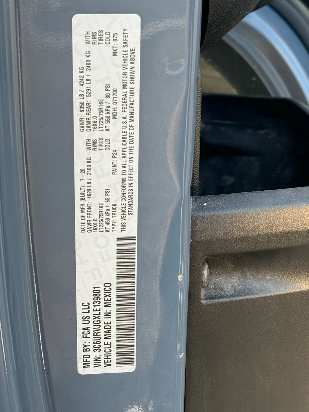RAM Promaster 3500 High Roof 159-in. WB Ext 2020