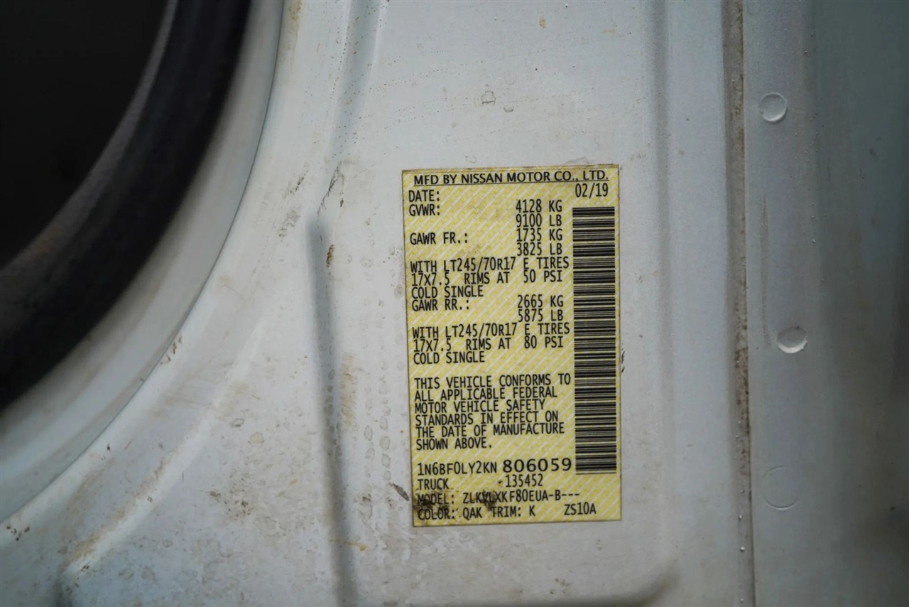 Nissan NV Cargo 2500 HD SV V6 High Roof 2019