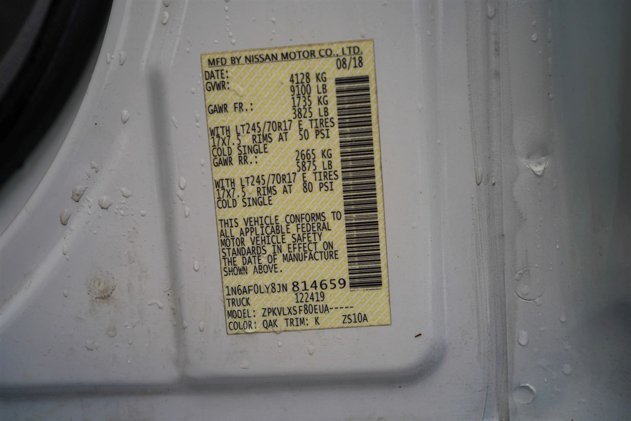 Nissan NV Cargo 2500 HD SV V8 High Roof 2018