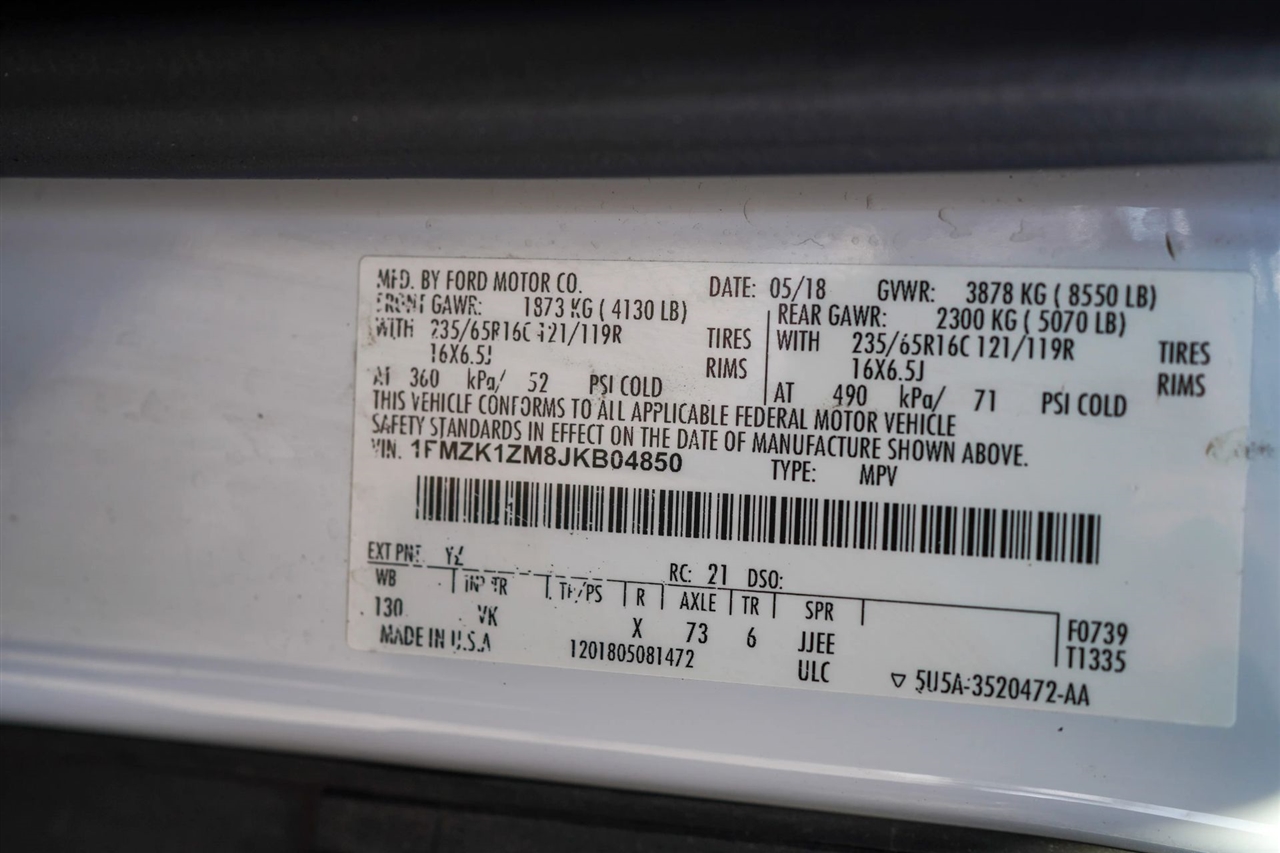 Ford Transit 150 Wagon Low Roof XL 60/40 Pass. 130-in. WB 2018