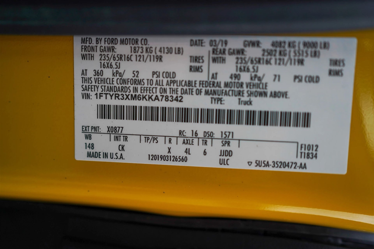 Ford Transit 250 Van High Roof w/Sliding Pass. 148-in. WB EL 2019