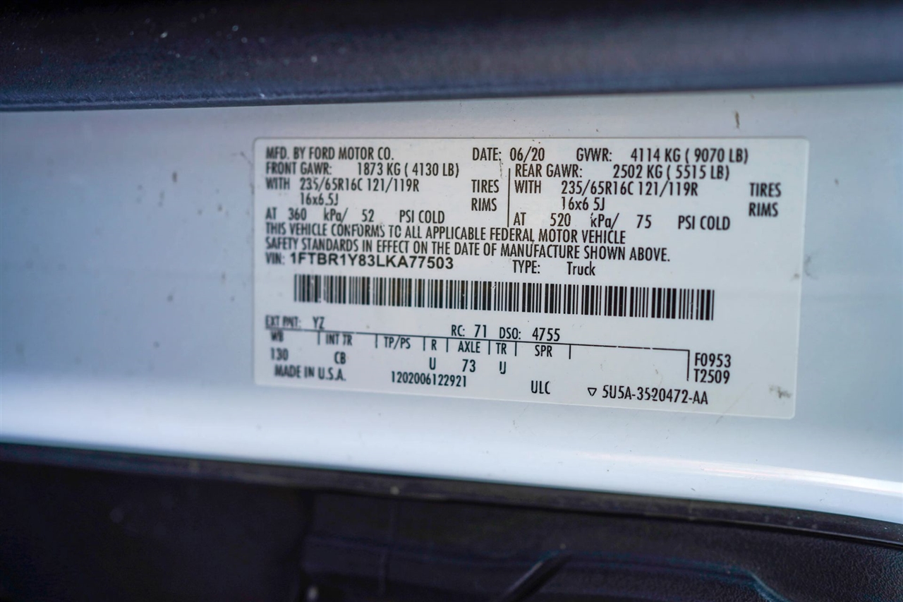 Ford Transit 250 Van Low Roof w/Sliding Pass. 130-in. WB 2020