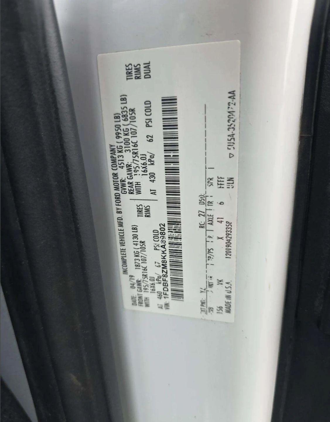 Ford Transit T-350 HD DRW 2019