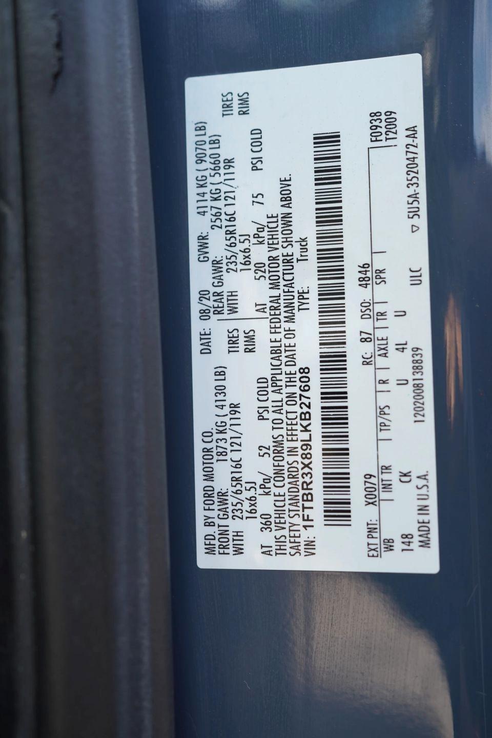 Ford Transit 250 Van High Roof w/Sliding Pass. 148-in. WB EL 2020