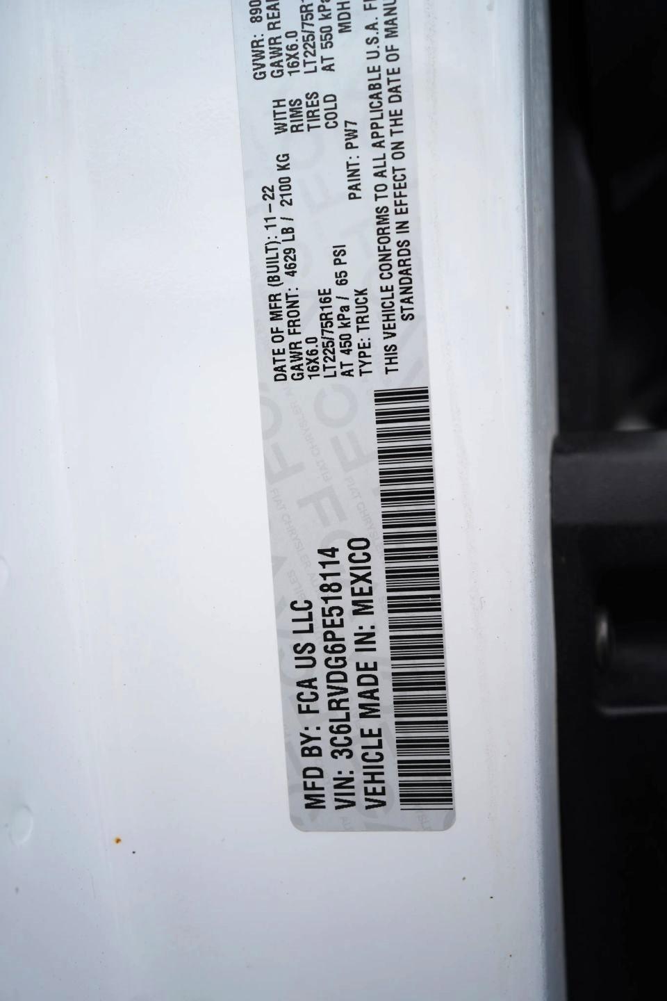 RAM Promaster 2500 High Roof 159-in. WB 2023