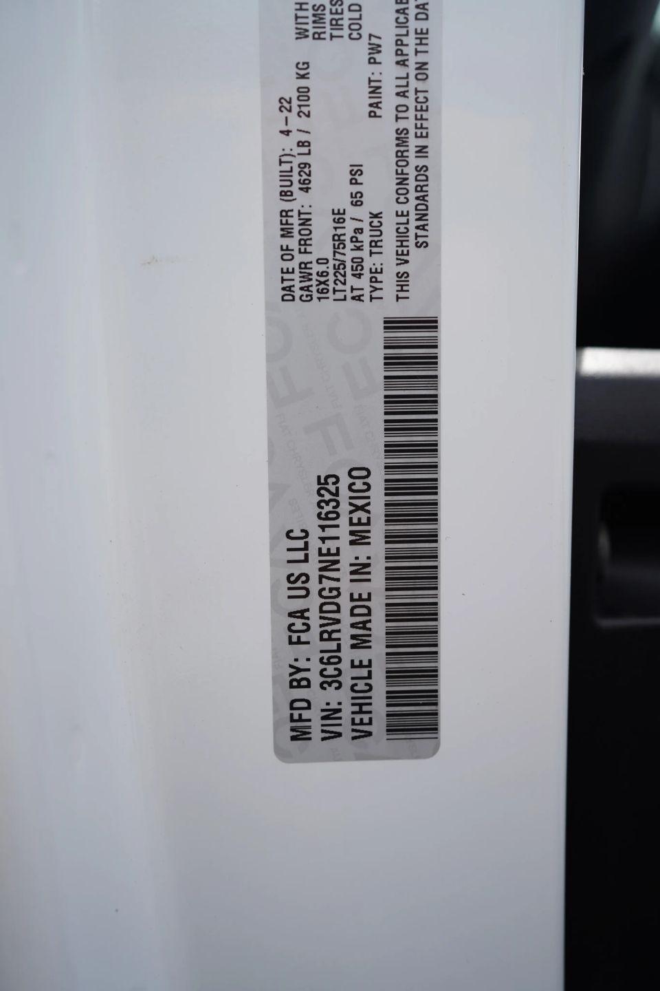 RAM Promaster 2500 High Roof 159-in. WB 2022