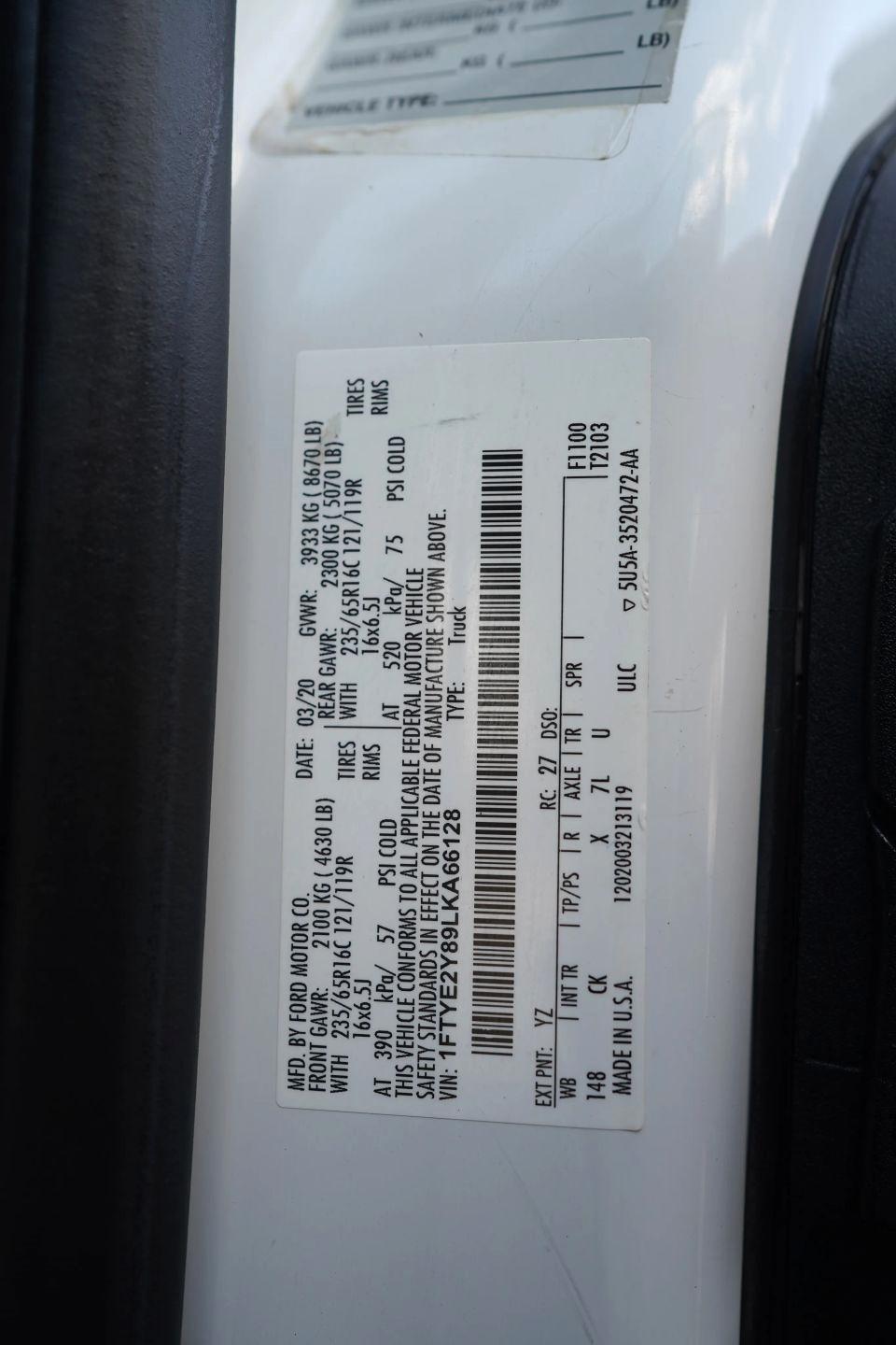 Ford Transit 150 Van Low Roof w/Sliding Pass. 148-in. WB 2020