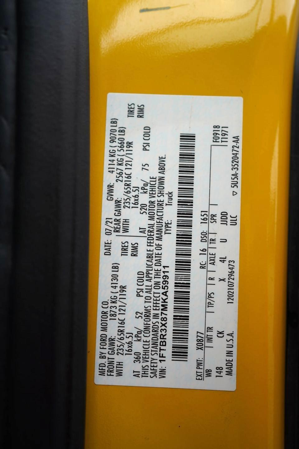 Ford Transit 250 Van High Roof w/Sliding Pass. 148-in. WB EL 2021