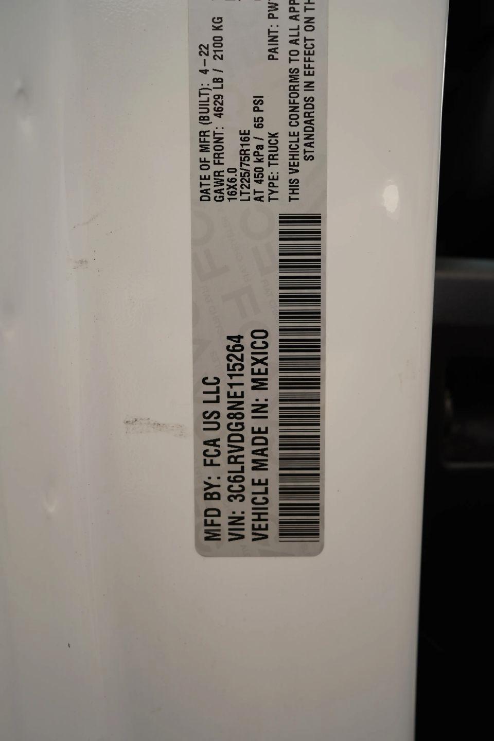 RAM Promaster 2500 High Roof 159-in. WB 2022