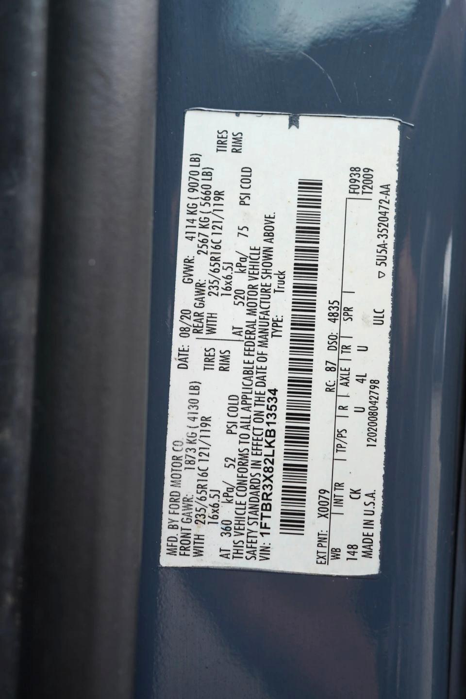 Ford Transit 250 Van High Roof w/Sliding Pass. 148-in. WB EL 2020