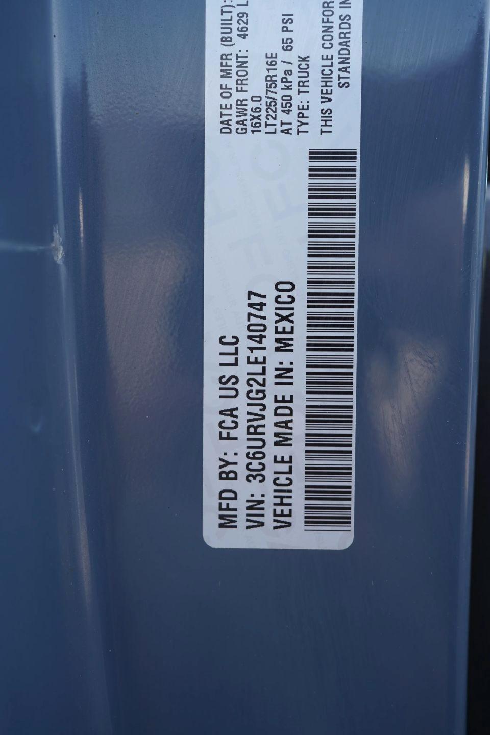 RAM Promaster 3500 High Roof 159-in. WB Ext 2020