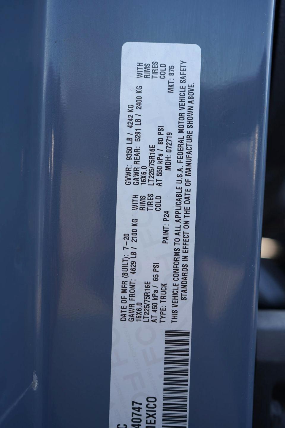 RAM Promaster 3500 High Roof 159-in. WB Ext 2020