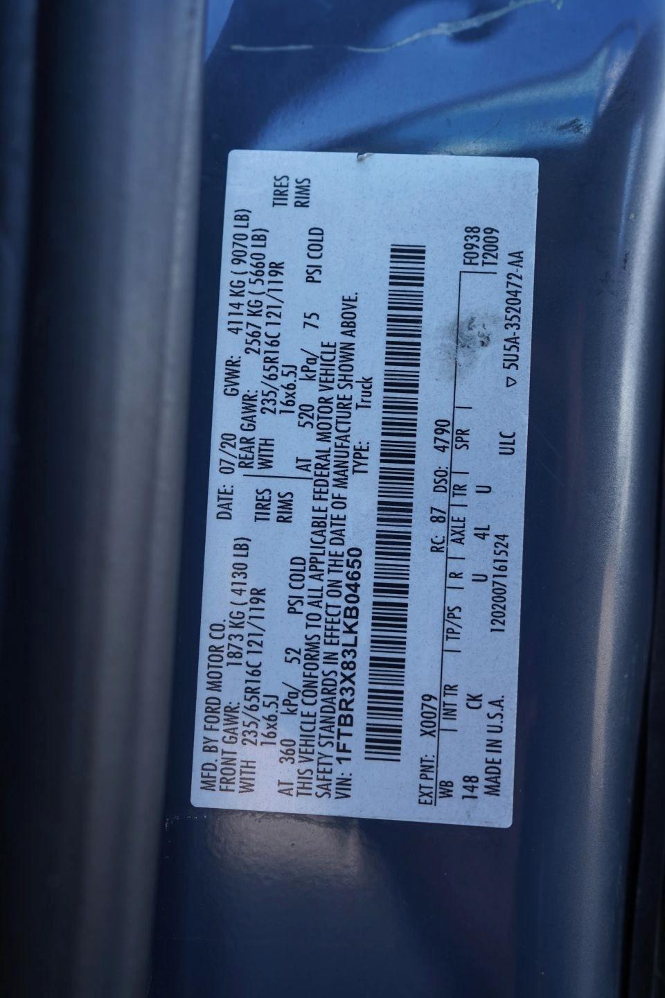 Ford Transit 250 Van High Roof w/Sliding Pass. 148-in. WB EL 2020