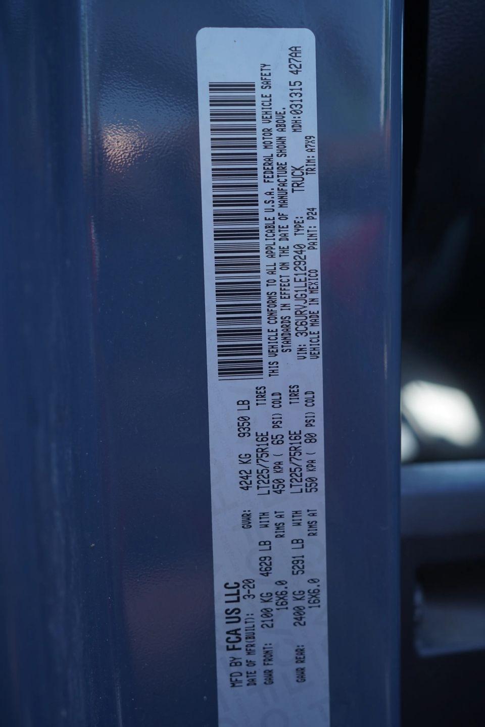 RAM Promaster 3500 High Roof 159-in. WB Ext 2020