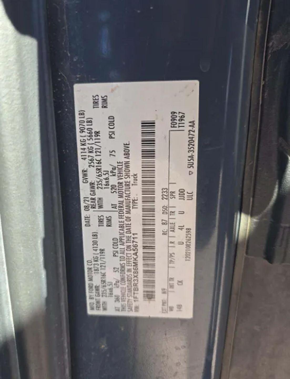 Ford Transit 250 Van High Roof w/Sliding Pass. 148-in. WB EL 2021