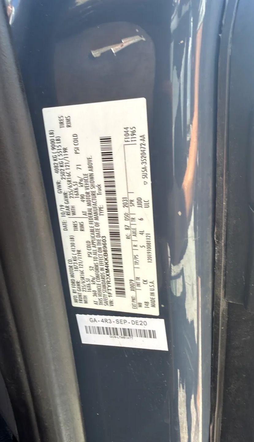 Ford Transit 250 Van High Roof w/Sliding Pass. 148-in. WB EL 2019