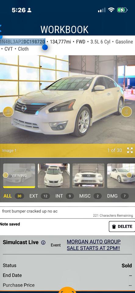 Nissan Altima 2.5 SV 2013