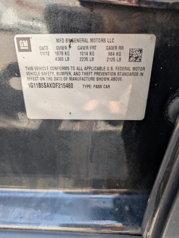 Chevrolet Malibu LS 2013