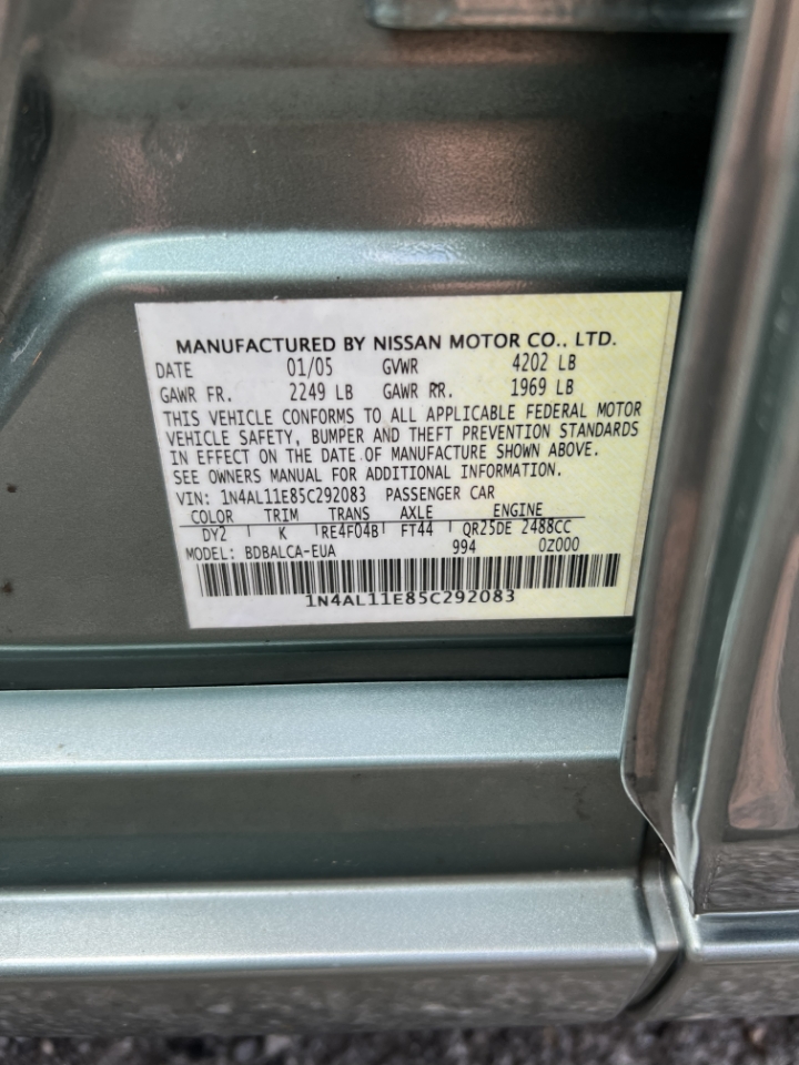 Nissan Altima 2.5 SL 2005