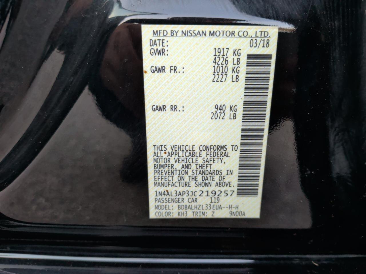 Nissan Altima 2.5 SV 2018