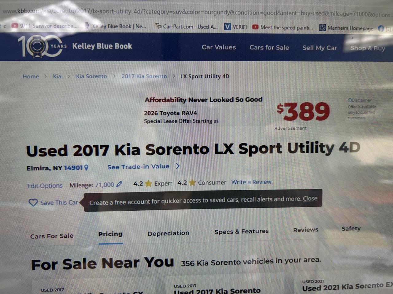 Kia Sorento LX AWD 2017