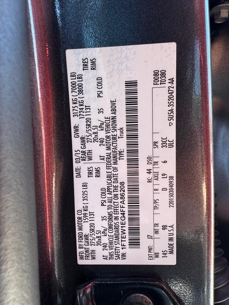 Ford F-150 Platinum SuperCrew 5.5-ft. Bed 4WD 2015