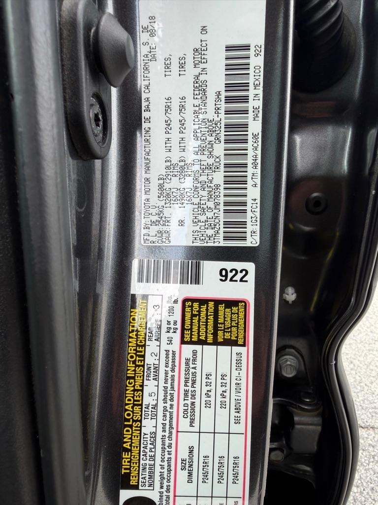 Toyota Tacoma SR5 Double Cab Long Bed V6 6AT 2WD 2018