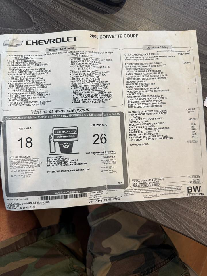 Chevrolet Corvette Coupe 2005