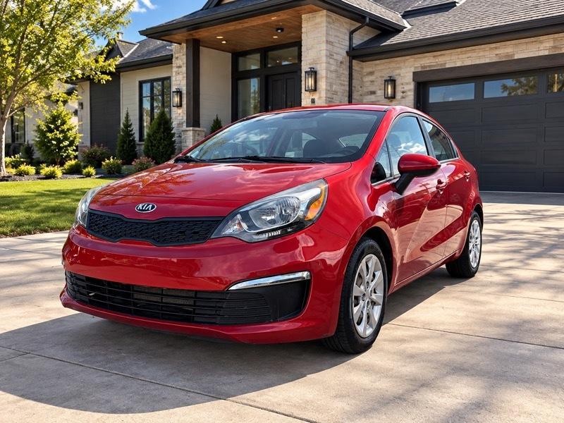 Red 2017 Kia Rio Sedan Front-Wheel Drive Automatic