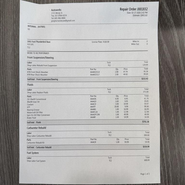 Ford Thunderbird  1955