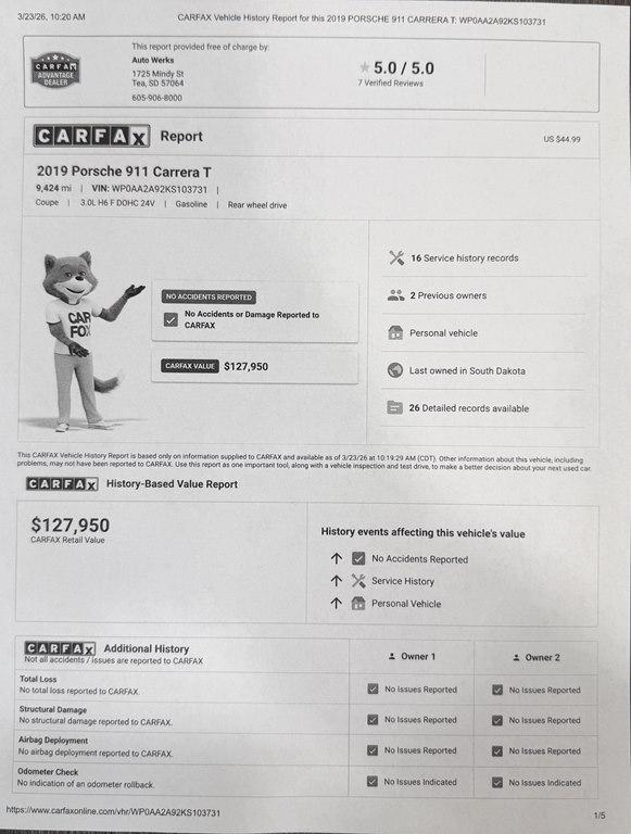 Porsche 911 Carrera Coupe 2019