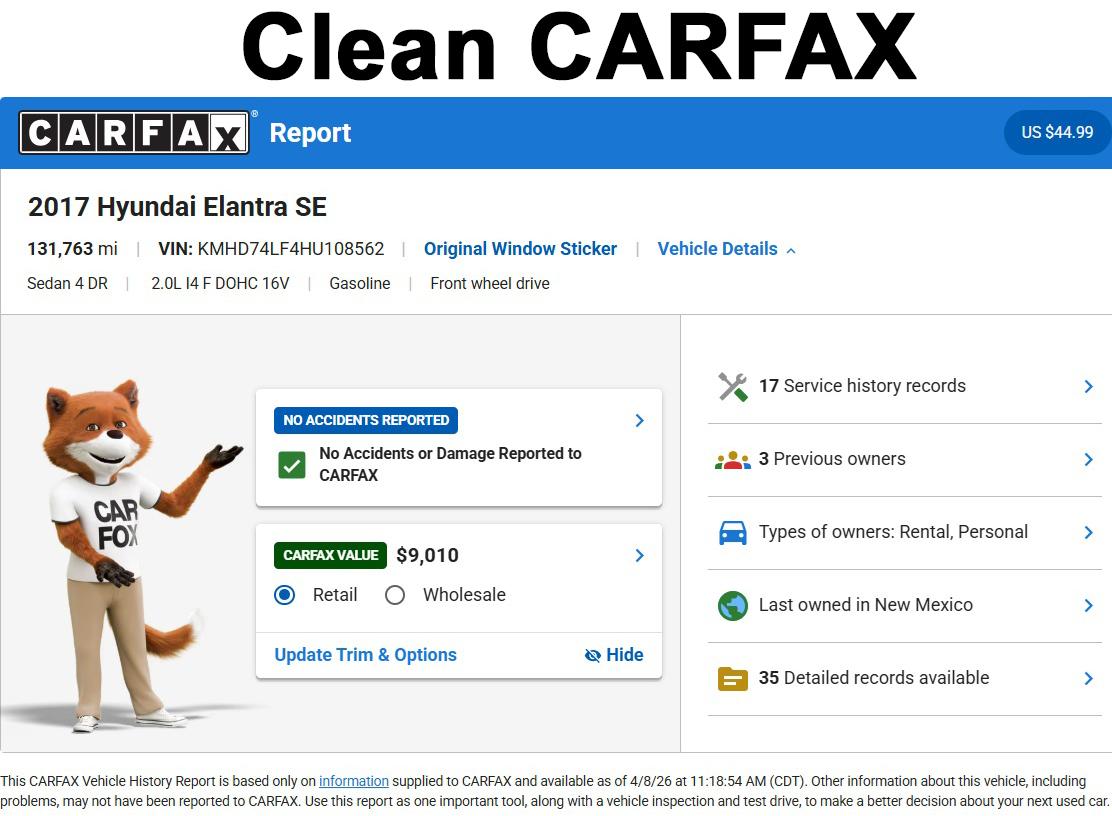 Hyundai Elantra SE 2017