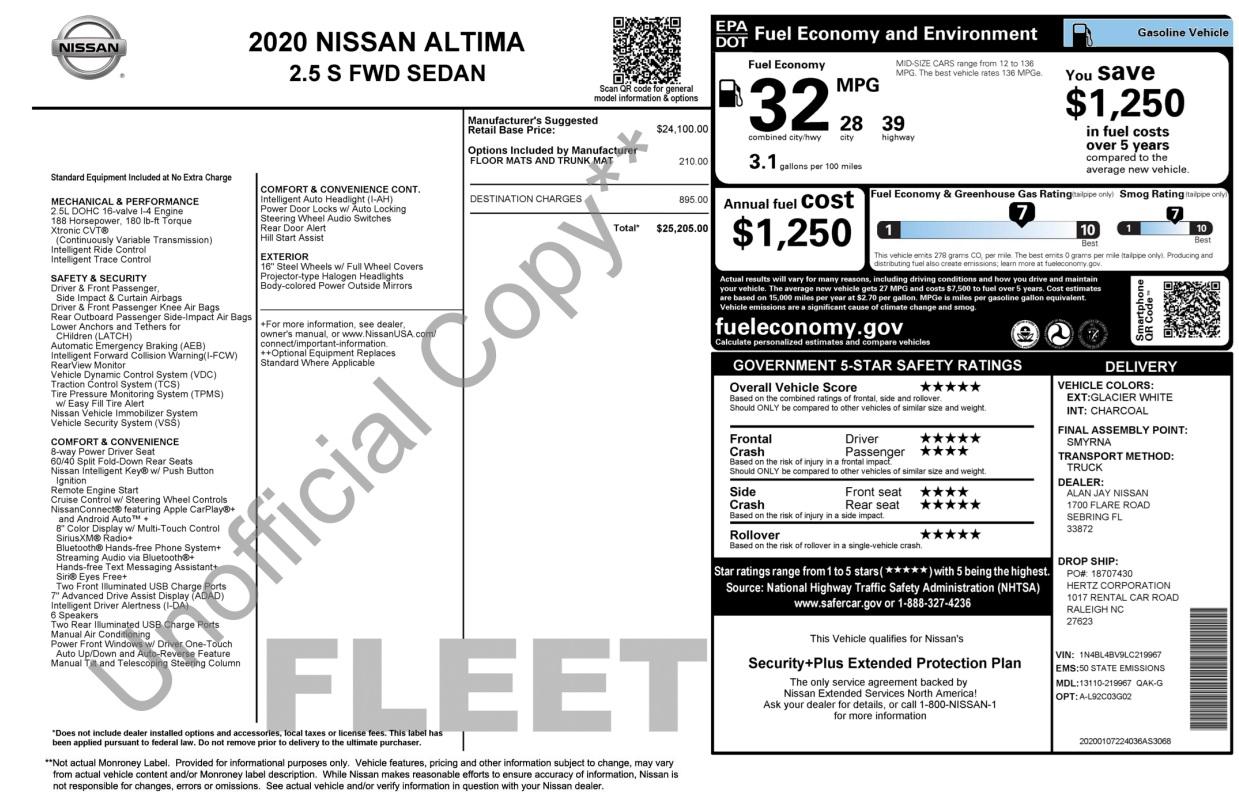 Nissan Altima S 2020