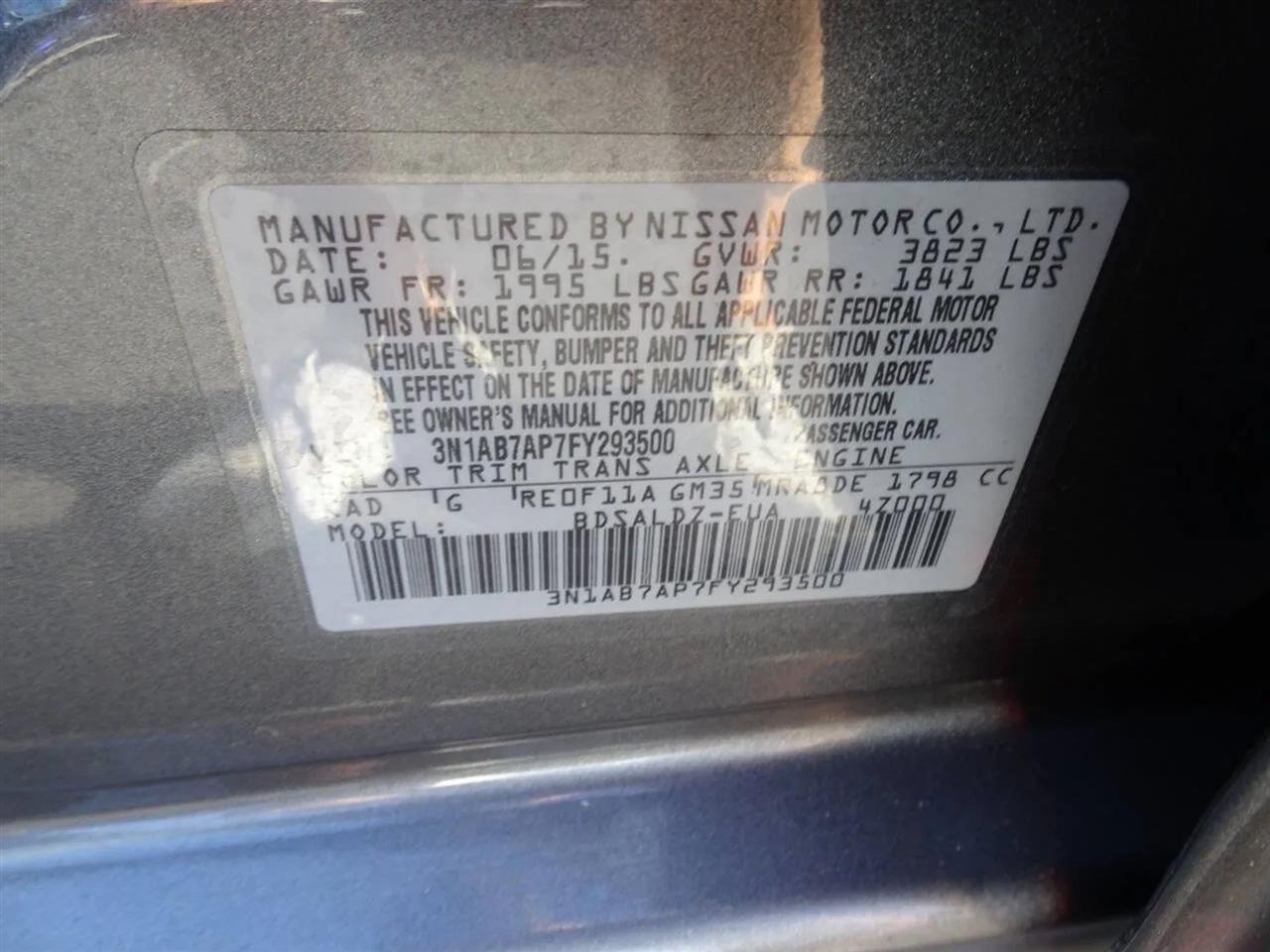 Nissan Sentra 4dr Sdn I4 CVT SV 2015