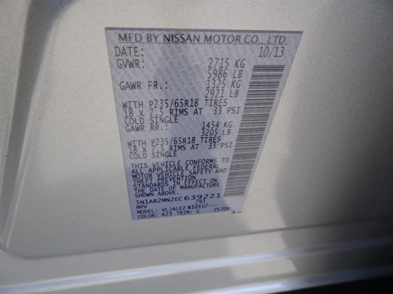 Nissan Pathfinder 2WD 4dr SV 2014