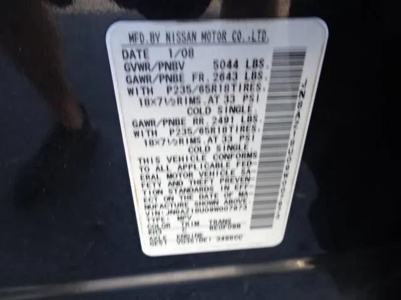 Nissan Murano 2WD 4dr SL 2009