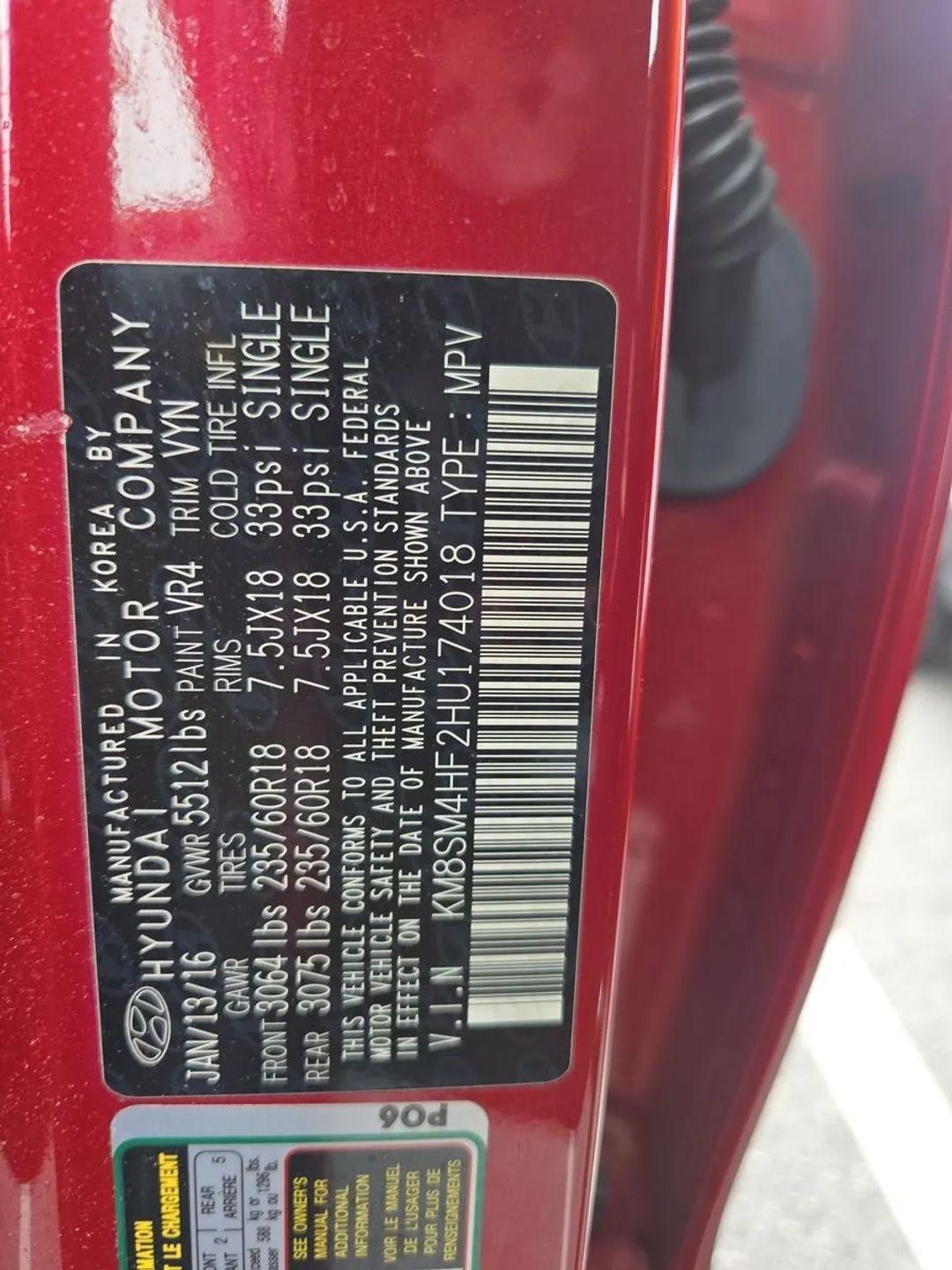 Hyundai Santa Fe SE 3.3L Auto 2017