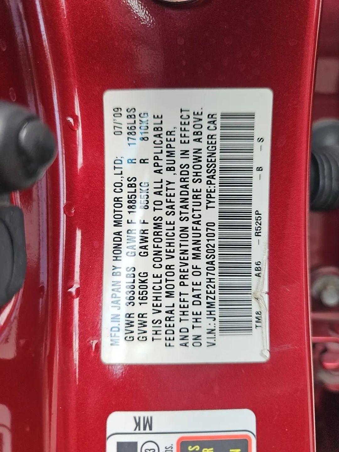Honda Insight 5dr CVT EX 2010