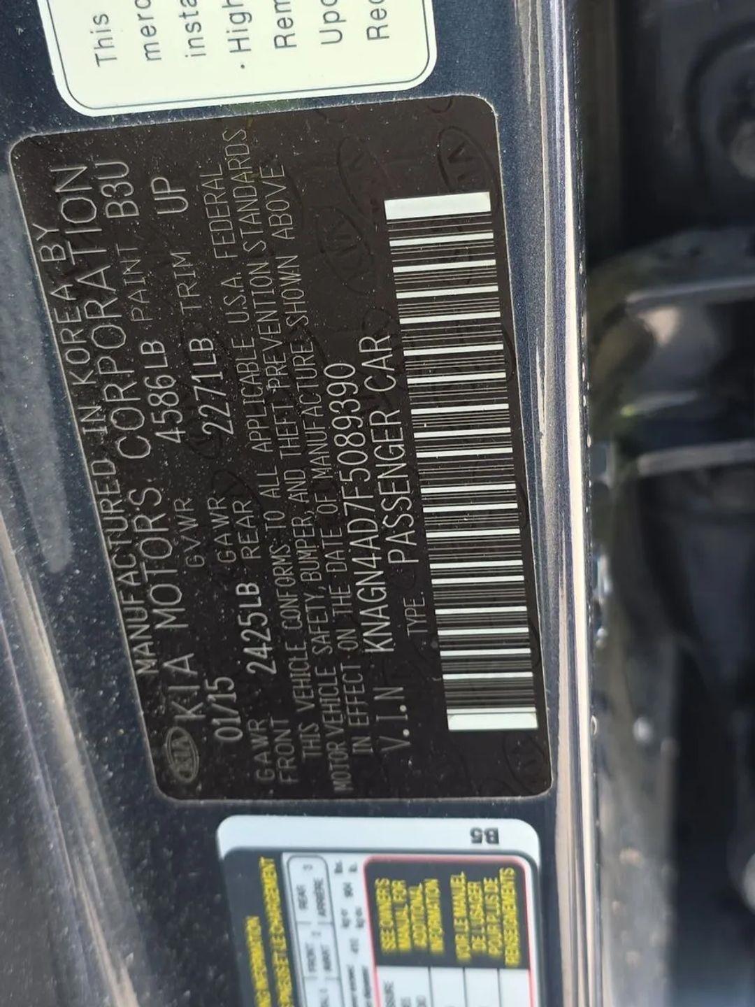Kia Optima Hybrid 4dr Sdn EX 2015