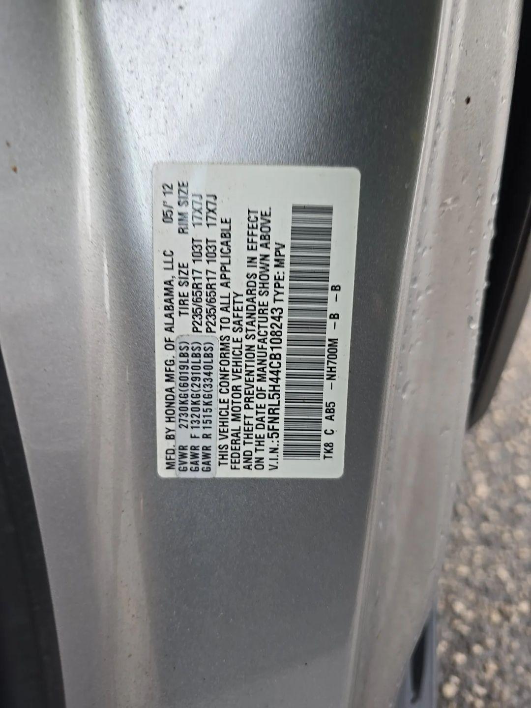 Honda Odyssey  2012