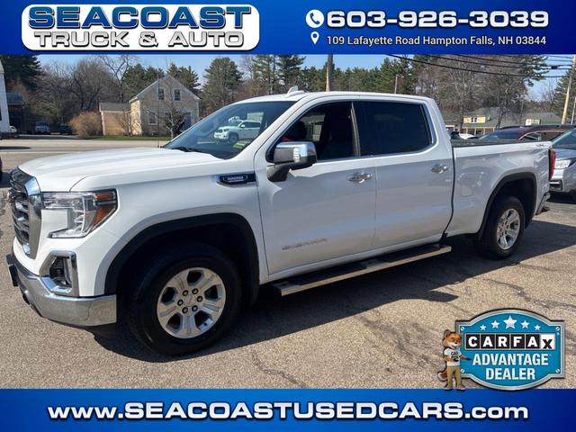White 2021 GMC Sierra 1500 SLT Crew Cab 4WD Pickup Truck Four-Wheel Drive Automatic