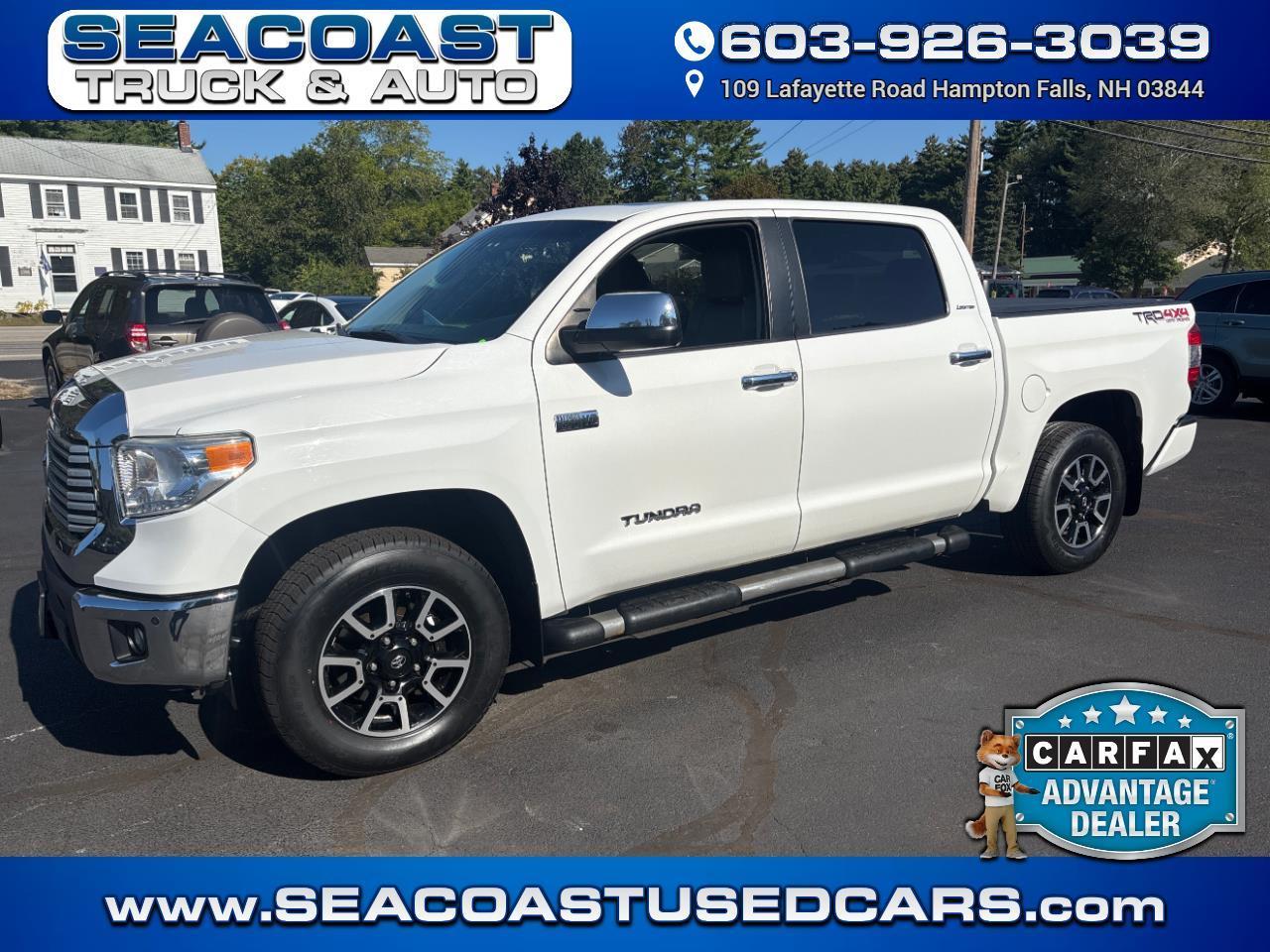 White 2016 Toyota Tundra Pickup Truck Four-Wheel Drive Automatic