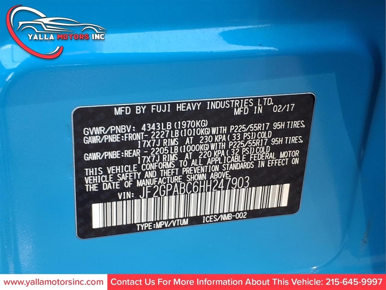 Subaru Crosstrek 2.0i Premium CVT 2017