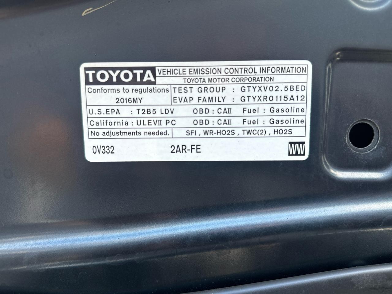 Toyota Camry LE 2016